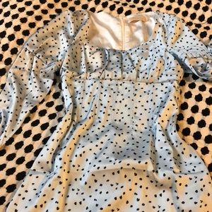 Choosy dress in blue and fun flirty print!